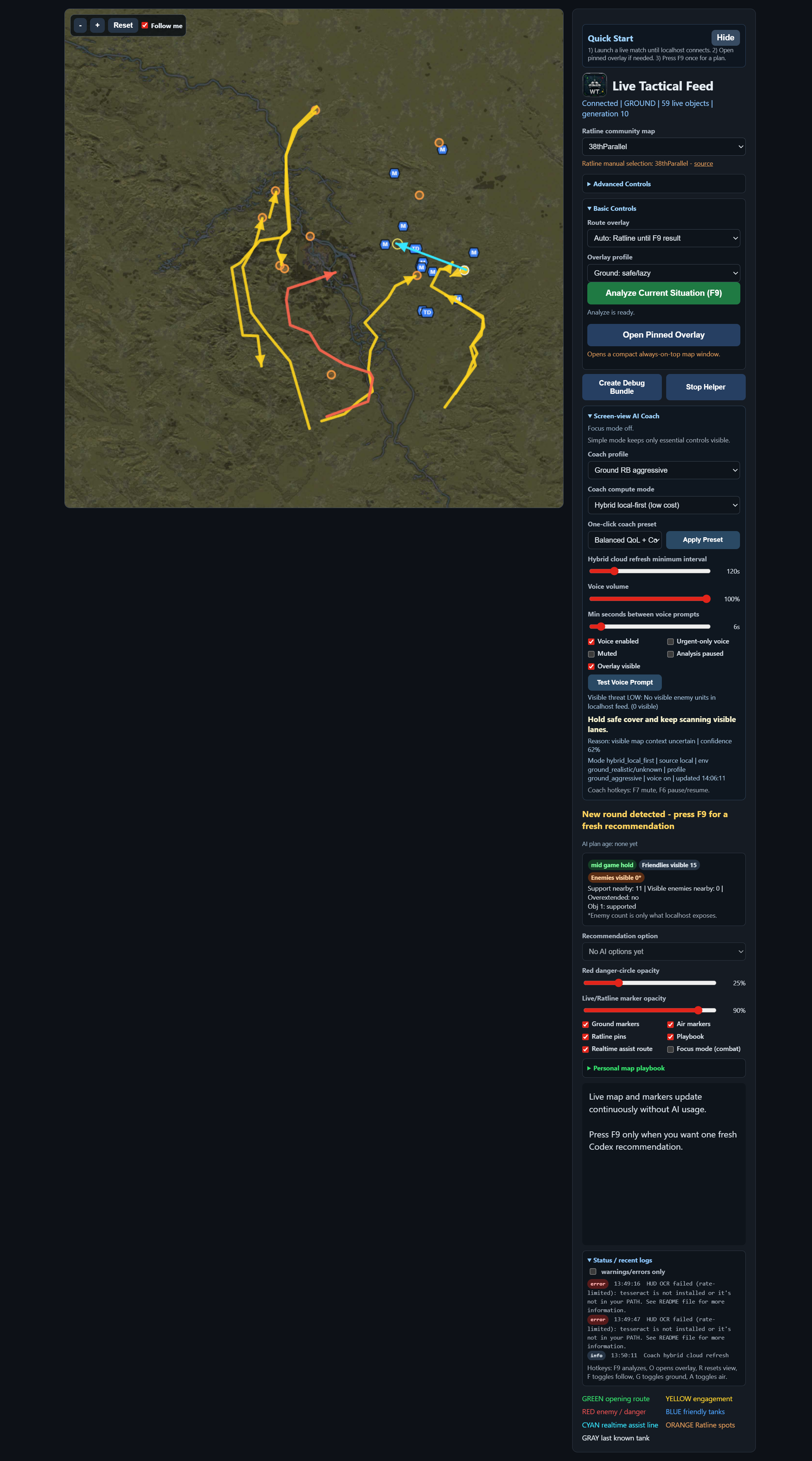 LiveTac dashboard with an active terrain map, route overlays, and tactical controls